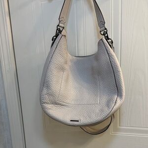 Rebecca Minkoff Textured leather Hobo Bag in light gray- new